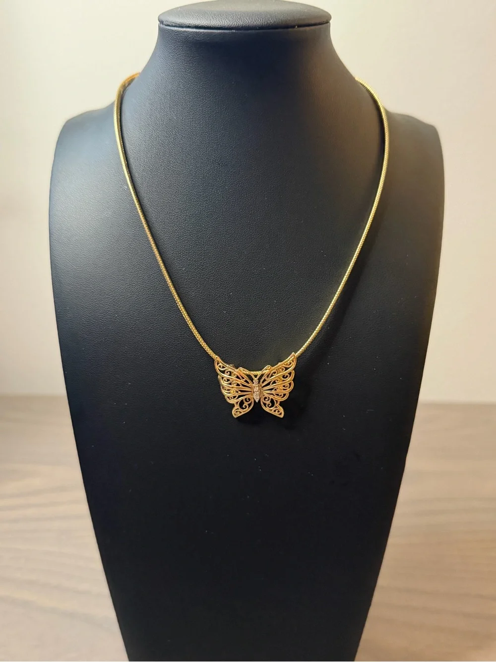 14k Gold Butterfly Slide Pendant with Diamond Accents - chain not included